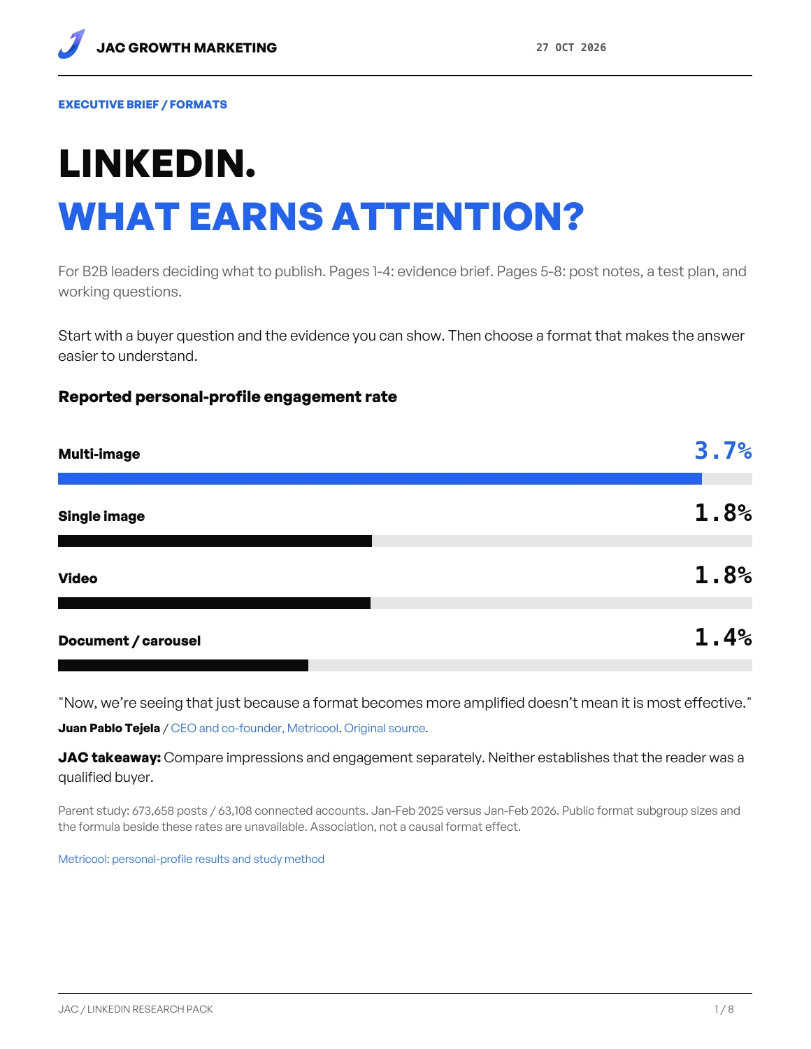 First page of the LinkedIn research pack